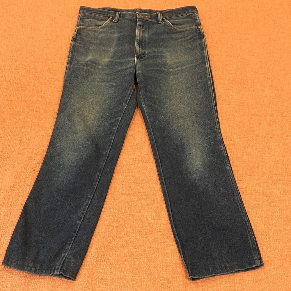 Vintage Wrangler W35L29.25 Men's Blue Bootcut Jeans